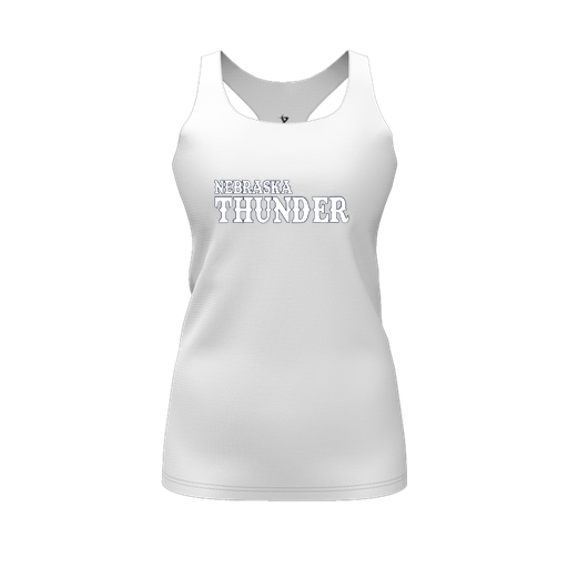 [CUS-DFW-RCBK-PER-WHT-FYS-LOGO2] Racerback Tank Top (Female Youth S, White, Logo 2)