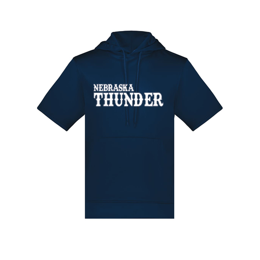 [6871.065.S-LOGO2] Men's Dri Fit Short Sleeve Hoodie (Adult S, Navy, Logo 2)