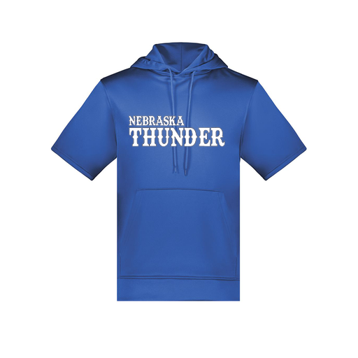 [6871.060.S-LOGO2] Men's Dri Fit Short Sleeve Hoodie (Adult S, Royal, Logo 2)