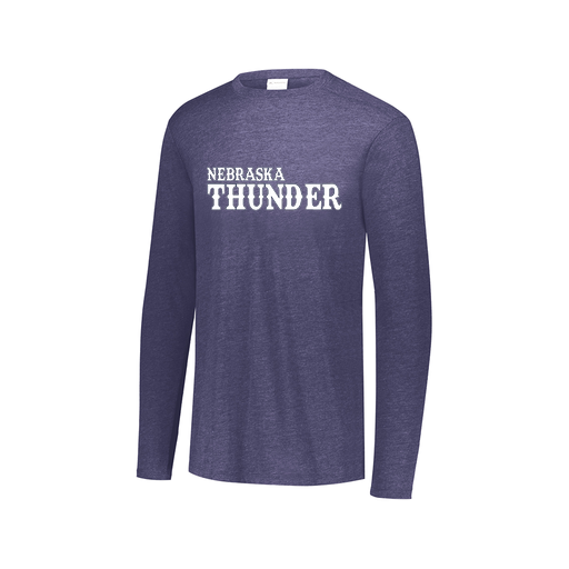 [FTLCUBNV-AXS-LOGO2] Decker Men's Tri-Blend T-Shirt - Long Sleeve (Adult XS, Navy, Logo 2)