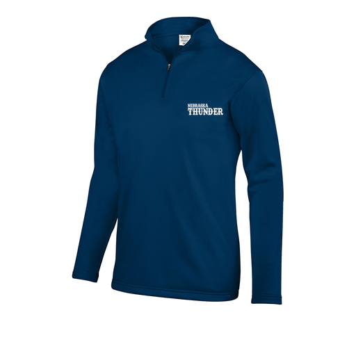 [FOLQFFNV-AS-LOGO2] Decker Men's FlexFleece 1/4 Zip (Adult S, Navy, Logo 2)