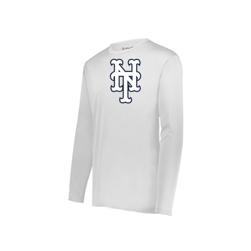 [222823.005.S-LOGO3] Youth LS Smooth Sport Shirt (Youth S, White, Logo 3)