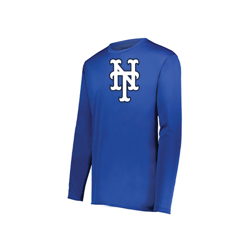 [222823.060.S-LOGO3] Youth LS Smooth Sport Shirt (Youth S, Royal, Logo 3)