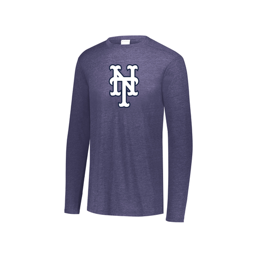 [FTLCUBNV-YS-LOGO3] Decker Youth Tri-Blend T-Shirt - Long Sleeve (Youth S, Navy, Logo 3)