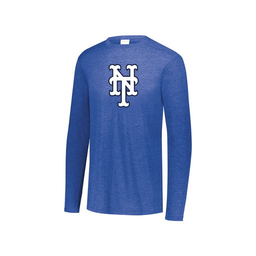 [FTLCUBRY-YS-LOGO3] Decker Youth Tri-Blend T-Shirt - Long Sleeve (Youth S, Royal, Logo 3)