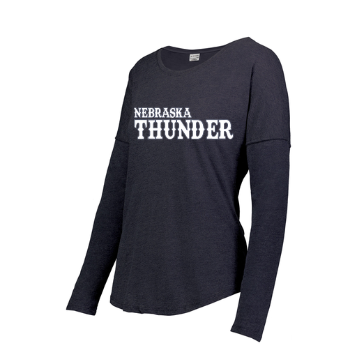 [FTLCUBNV-FAXS-LOGO2] Decker Women's Tri-Blend T-Shirt - Long Sleeve (Female Adult XS, Navy, Logo 2)