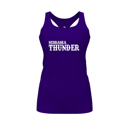 [CUS-DFW-RCBK-PER-PUR-FYS-LOGO2] Racerback Tank Top (Female Youth S, Purple, Logo 2)