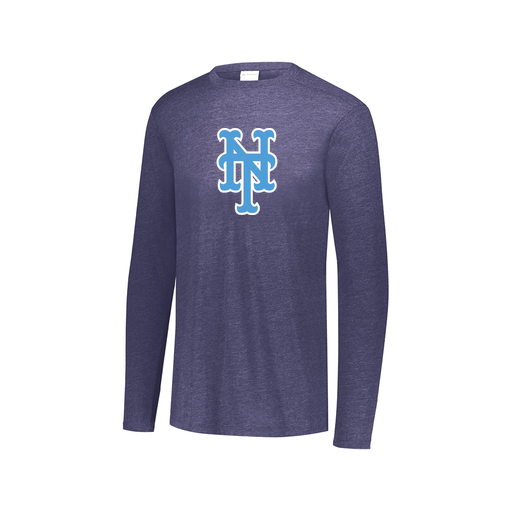 [FTLCUBNV-AXS-LOGO1] Decker Men's Tri-Blend T-Shirt - Long Sleeve (Adult XS, Navy, Logo 1)