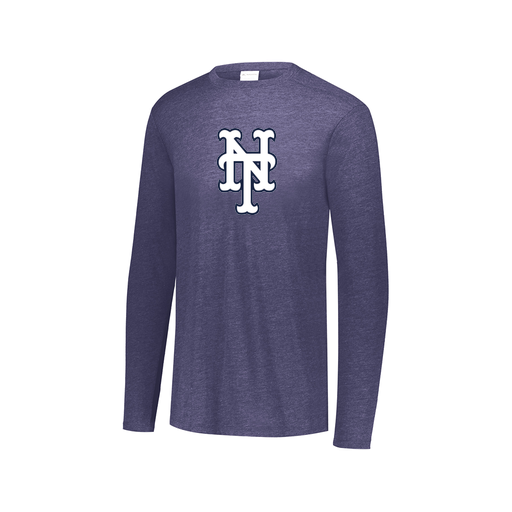 [FTLCUBNV-AXS-LOGO3] Decker Men's Tri-Blend T-Shirt - Long Sleeve (Adult XS, Navy, Logo 3)