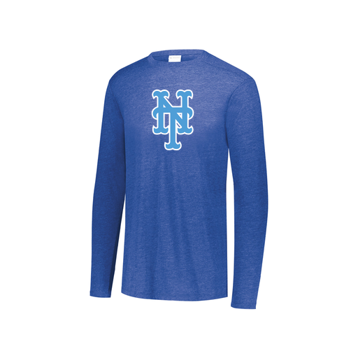 [FTLCUBRY-YS-LOGO1] Decker Youth Tri-Blend T-Shirt - Long Sleeve (Youth S, Royal, Logo 1)