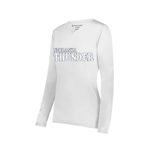 [222824.005.S-LOGO2] Ladies LS Smooth Sport Shirt (Female Adult S, White, Logo 2)