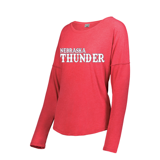 [FTLCUBRD-FAXS-LOGO2] Decker Women's Tri-Blend T-Shirt - Long Sleeve (Female Adult XS, Red, Logo 2)